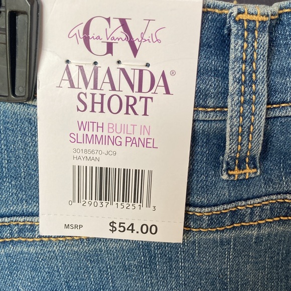 Gloria Vanderbilt Amanda Short w slimming panel denim flex 24W - Picture 13 of 17